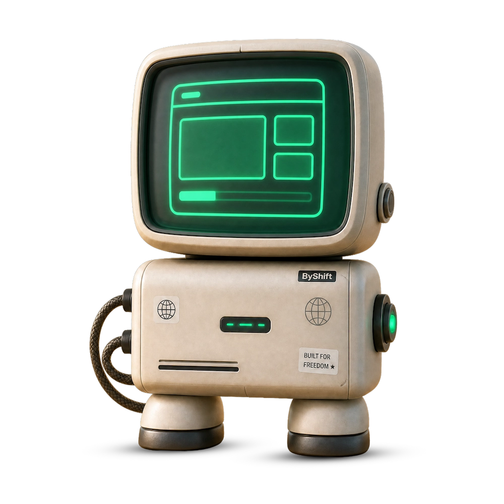 ByShift mascotte - ontwerp en bouw