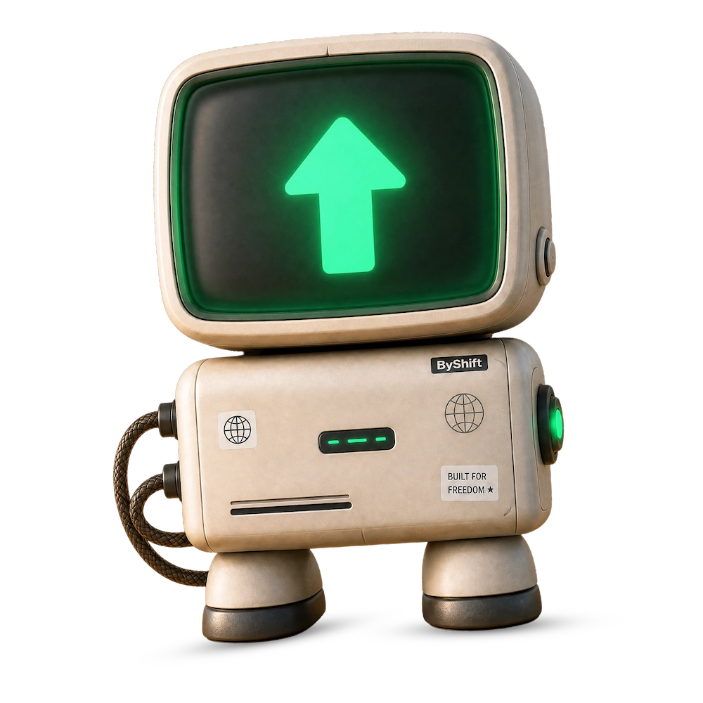 ByShift mascotte - live en verder